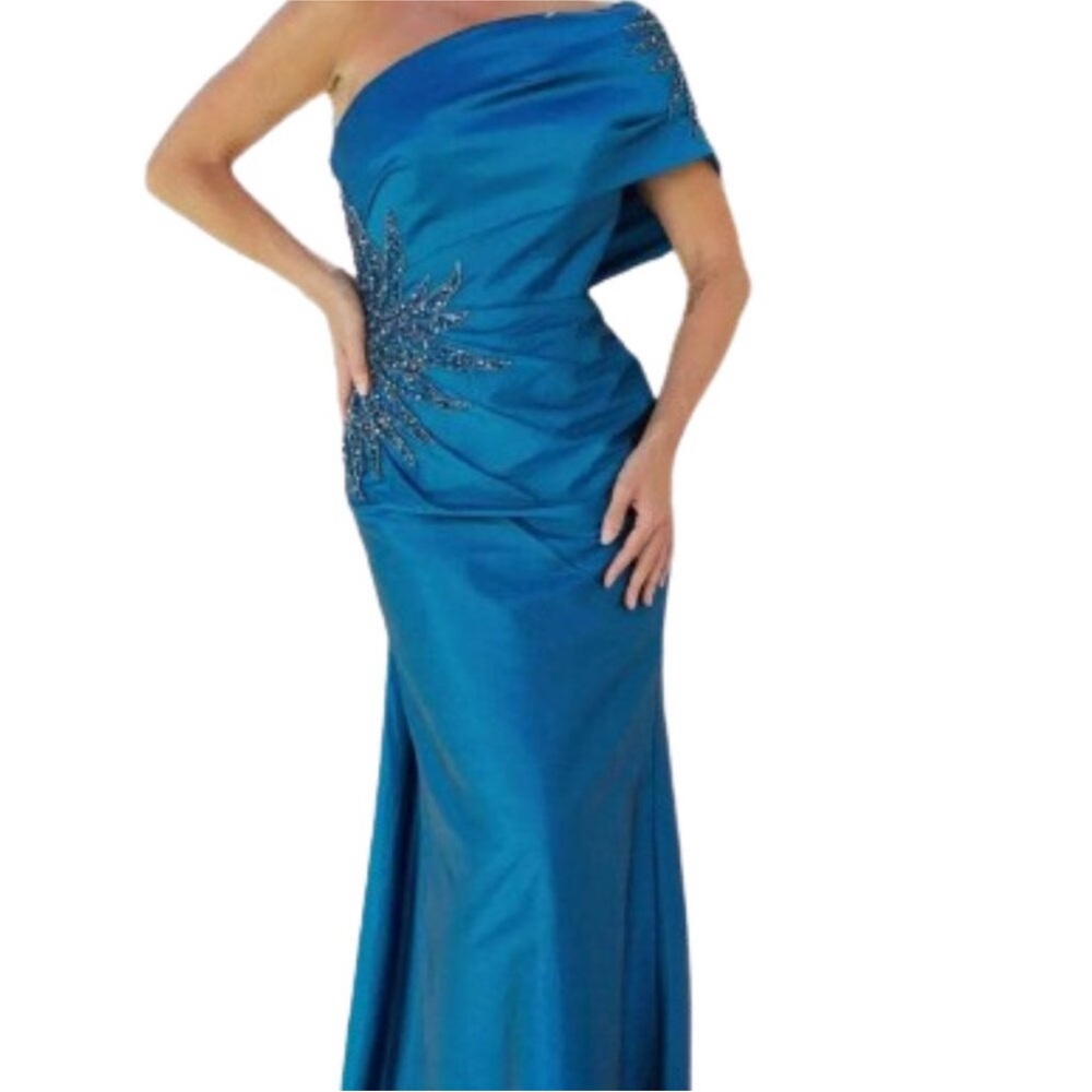 Terani Couture 241M2760 Mother of the Bride Dress Dark Denim Size 4